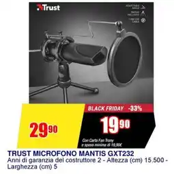 Trony TRUST MICROFONO MANTIS GXT232 offerta