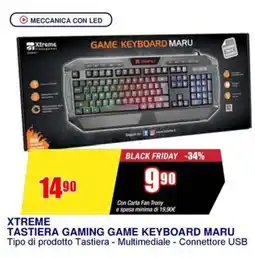 Trony Xtreme tastiera gaming game keyboard maru offerta