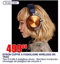 Trony Dyson cuffie a padiglione wireless on trac offerta