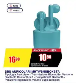 Trony SBS AURICOLARI MHTWSNUBOXBTA offerta