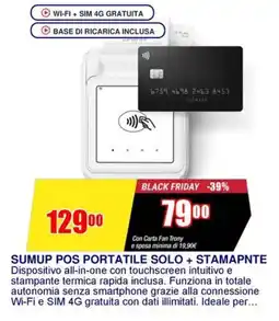 Trony Sumup pos portatile solo + stamapnte offerta