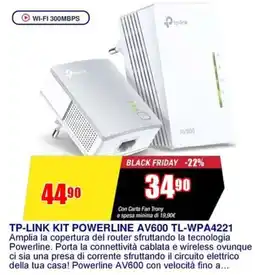 Trony TP-LINK KIT POWERLINE AV600 TL-WPA4221 offerta