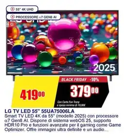 Trony LG TV LED 55" 55UA75006LA offerta