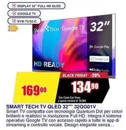 Trony SMART TECH TV QLED 32" 32QG01V offerta