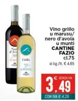 Altasfera Vino grillo u marusu/ nero d'avola u munti CANTINE FAZIO offerta