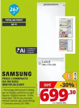Comet SAMSUNG FRIGO COMBINATO DA INCASSO BRB70F26CES0EF offerta