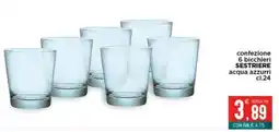 Altasfera confezione 6 bicchieri SESTRIERE acqua azzurri offerta