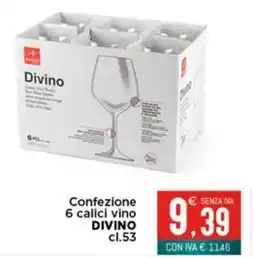 Altasfera Confezione 6 calici vino DIVINO offerta