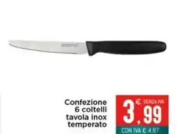 Altasfera Confezione 6 coltelli tavola inox temperato offerta
