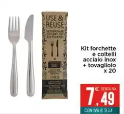 Altasfera Kit forchette e coltelli acciaio inox + tovagliolo offerta