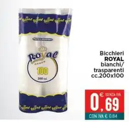 Altasfera Bicchieri ROYAL bianchi/ trasparenti cc.200x100 offerta
