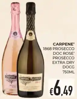 Eté Carpene' 1868 prosecco doc rose' prosecco extra dry docg offerta