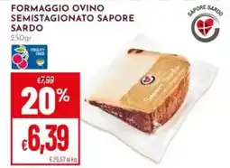 Pan Formaggio ovino semistagionato SAPORE SARDO offerta