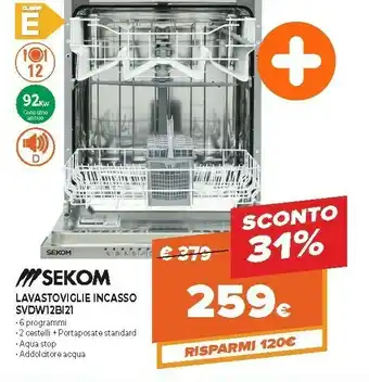 Expert Lavastoviglie incasso svdw12bi21 offerta