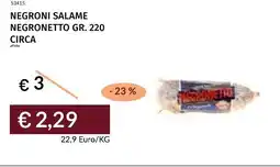 Prezzemolo e Vitale Negroni salame negronetto offerta