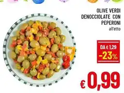 A&O Olive verdi denocciolate con peperoni offerta