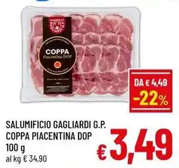 A&O Salumificio gagliardi g.p. coppa piacentina dop offerta