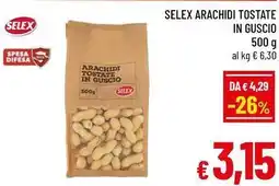 A&O Selex arachidi tostate in guscio offerta