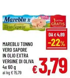 A&O Mareblu tonno vero sapore in olio extra vergine di oliva offerta