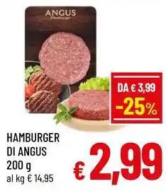 A&O Hamburger di angus offerta