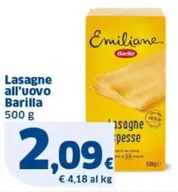 Sigma Lasagne all'uovo Barilla offerta