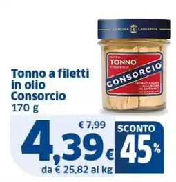 Sigma Tonno a filetti in olio Consorcio offerta