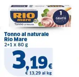 Sigma Tonno al naturale Rio Mare offerta