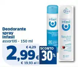 Sigma Deodorante spray Infasil offerta