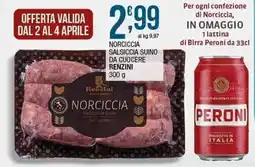 Sidis Norciccia salsiccia suino da cuocere RENZINI offerta