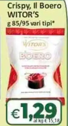 Sidis Crispy, Il Boero WITOR'S offerta