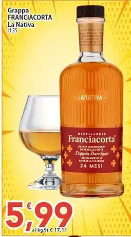 Sidis Grappa FRANCIACORTA La Nativa offerta