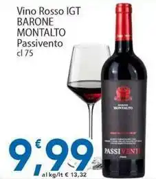 Sidis Vino Rosso Igt Barone Montalto Passivento offerta
