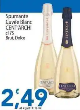 Sidis Spumante Cuvée Blanc Cent'archi, Brut, Dolce offerta
