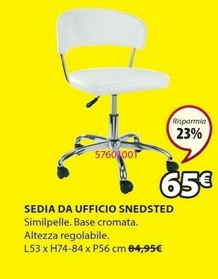 JYSK Sedie ufficio offerta
