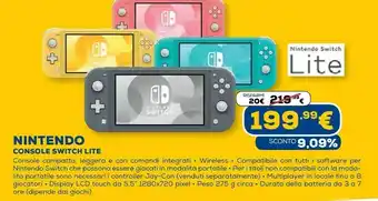 Euronics Switch lite (coral) console da gioco portatile offerta