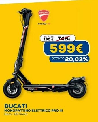 Euronics Ducati pro-iii 25 km/h nero offerta