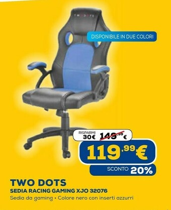 Two dots sedia racing gaming xjo 32076