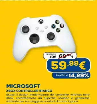 Euronics Xbox wireless controller nero bluetooth gamepad pc, xbox one, xbox one s, xbox one x offerta