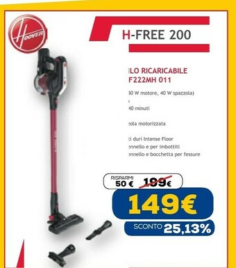Euronics H-free 200 hf222mh 011 nero senza sacchetto offerta