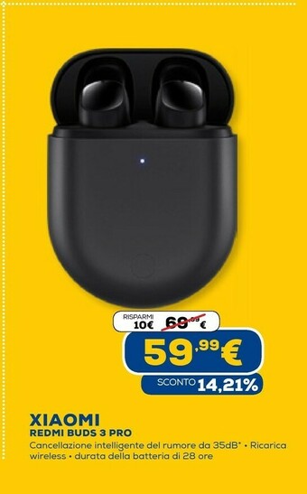Euronics Redmi buds 3 pro auricolare true wireless stereo (tws) in-ear musica e chiamate bluetooth nero offerta
