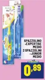Risparmio Casa Spazzolino expertise medio, 2 spazzolini, junior medio offerta