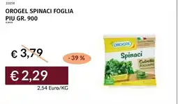 Prezzemolo e Vitale Orogel spinaci foglia piu offerta