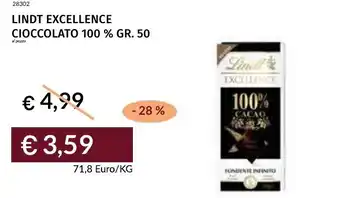 Prezzemolo e Vitale Lindt excellence cioccolato 100 % offerta