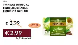 Prezzemolo e Vitale Twinings infuso al finocchio menta e liquirizia offerta