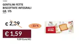 Prezzemolo e Vitale Gentilini fette biscottate integrali offerta