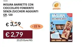 Prezzemolo e Vitale Misura barrette con cioccolato fondente senza zuccheri aggiunti offerta