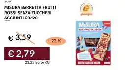 Prezzemolo e Vitale Misura barretta frutti rossi senza zuccheri aggiunti offerta