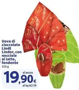 Sigma Uova di cioccolato Lindt Lindor, con nocciole al latte, fondente offerta