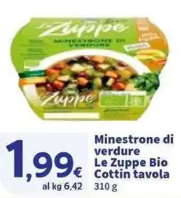 Sigma Minestrone di verdure Le Zuppe Bio Cottin tavola offerta