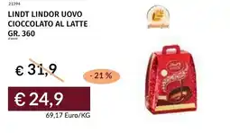 Prezzemolo e Vitale Lindt lindor uovo cioccolato al latte offerta